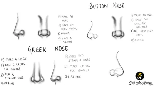 difference between button nose and greek nose